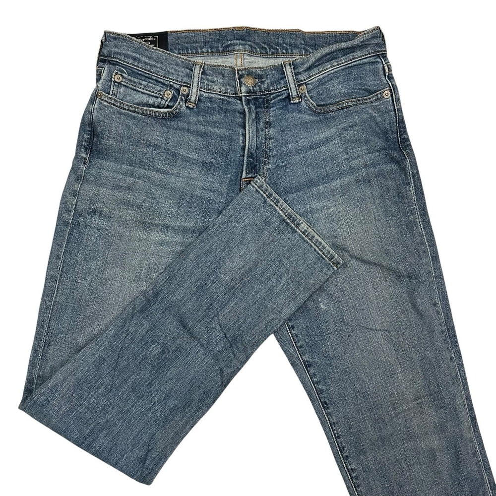 Abercrombie Fitch Austin Athletic Slim Jeans Mens 30X32 Blue Denim Y2K Stretch